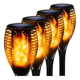 6 Lámpara De Antorcha Solar Led De Regalo Con Llama 4pcs .