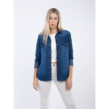 Camisa Jean Mujer Manga Larga Vestir Casual Importada Canchera Talles