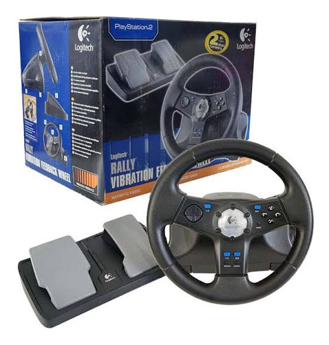 Volante Logitech Com Fio Rally Vibration Feedback Wheel Ps2