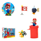 Playset Diorama El Mundo De Mario Cubierta De Aeronave