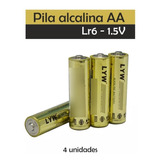 Pack Pila Alcalina Aa De Alta Calidad 4 Unidades Lr6 1,5v