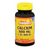 Calcio 600mg Y Vitamina D3 Sundance X 60 Tabletas Lider Eeuu