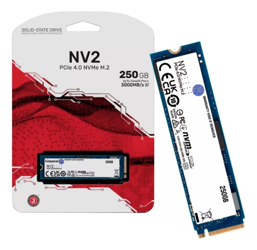 Ssd 250gb M.2 Nvme Pcie 3000mb/s Leit-1300mb/s Grav Kingston