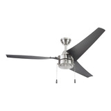 Ventilador De Techo Fenix Led 3 Aspas Niquel 52 Pul Coolfan