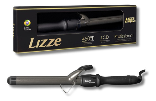 Ferro De Cabelo Digital Profissional Lizze Até 450 G, Cor Preta, 25 Mm