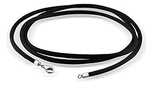 Collar De Cadena De Cordón De Cuero Negro Para Hombres Y Mu