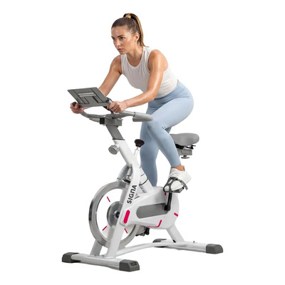 Bicicleta Spinning Fija 6kg Estática Ajustable Ejercicio Blanco | Envío gratis
