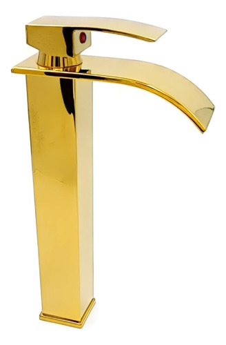 Monomando Para Lavabo Ovalin Oro Dorado Brillante Alto 30cm 