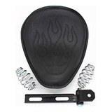 Asiento De Cuero Flame Para Harley Sportster Chopper Custom