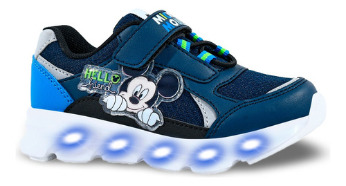 Zapatillas Footy Mickey Mouse Luces Varon Livianas Mic0207