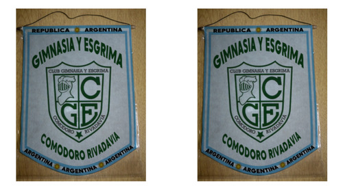 Banderin Grande 40cm Gimnasia Esgrima Comodoro Rivadavia