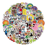 Stickers Autoadhesivos - Cuphead (50 Unidades)