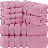 Utopia Towels - Juego De 8 Toallas De Baño Con Rayas De Visc