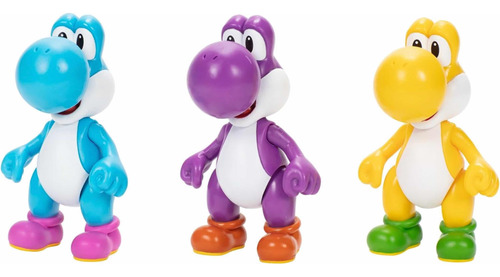 Súper Mario Bros Yoshi 3 Pack Yellow Yoshi Blue Yoshi Azul