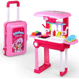 Juego De Cocina Para Niñas, Maleta De Cocina Con Accesorios