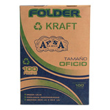 Folder Apsa L26-p Oficio 1/2 Ceja Papel Kraft Con 100 Piezas