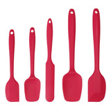 Z Espátulas De Silicona Kit Para Cocina Hornear Roja 5uds