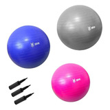 Kit Bola Suíça De Pilates Fisioterapia 55 65 75 Cm Odin Fit