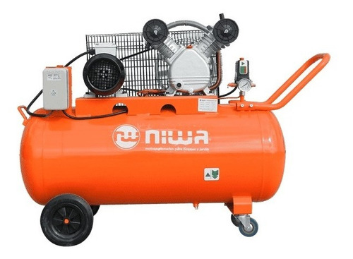 Compresor Aire A Correa Niwa 3hp 150 Litros 380v Bicilindric Color Naranja Fase Eléctrica Trifásica Frecuencia 50 Hz