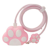 Protector De Cargador Y Cable iPhone Tipo C Patita Rosa I22