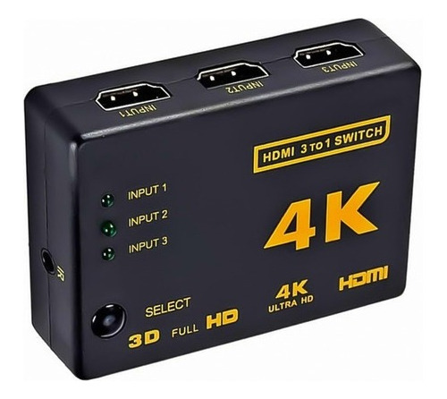 Switch Hdmi 4k 3x1 Splitter Video Full Hd Control Remoto D