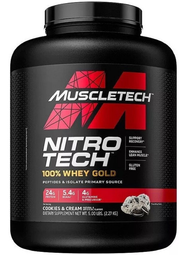 Suplemento En Polvo Muscletech Nitro Tech 100% Whey Gold Proteína Sabor Cookies & Cream En Pote De 2.27kg