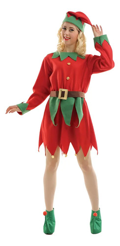 Conjunto De Vestuario De Actuación. Elfo Navideño Niño Adulto