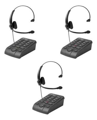 3 Unidades Telefone Headset Intelbras Hsb 50 Telemarketing
