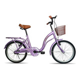 Bicicleta Urbana Infantil Jaguar Ipanema R20 Frenos V-brakes Color Morado Con Pie De Apoyo