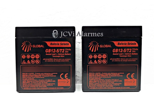 Kit C/ 2 Baterias Global 12v 5ah P/ Nobreak Apc Sms E Outros