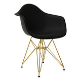  Cadeira Poltrona Eames Recepção Ferro Dourado