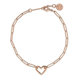 Pura Vida Pulsera Con Clip De Corazón Abierto Chapada En Oro