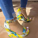 Zapatos Planos De Mujer Tacón De Cuña Hueco Casual Talla Gra