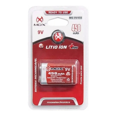 Bateria Recarregável 9v 450mah Mox Brinqued Microfone Violão | MercadoLivre