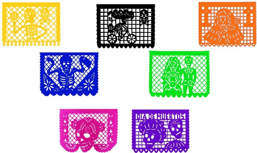 Decoración 500 Hojas Papel Picado Muertos De 1/4 Pliego