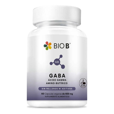 BIO B | GABA 800mg por porción | Dormir y Relajación | 100% GABA (Ácido gamma amino-butírico), 60 Cáps | Meses sin interés