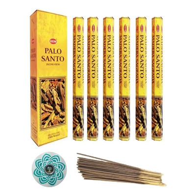 Incienso Hem 120 Varitas Con Portaincienso Redondo De Madera Fragancia Palo Santo | MercadoLibre