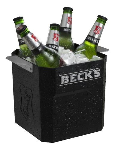 Balde De Plástico Reforçado Para Cerveja Becks Licenciado