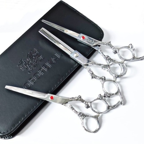 Set 3 Tijeras Para Cortar Pelo Barberia Profesional + Navaja