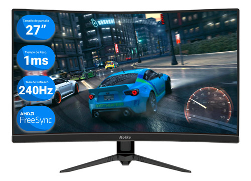 Monitor Gamer Curvo Kolke 27'' 240hz 1ms Fhd G-sync Freesync