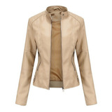 Chaqueta De Cuero Biker Slim Mujer