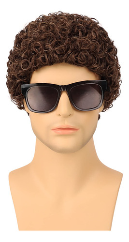 G&t Wig Peluca Afro Rizada Para Hombre, Pelucas Cortas Marro