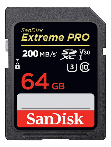 Cartão Memória Sdxc Sandisk 64gb Extreme Pro V30 200mbs
