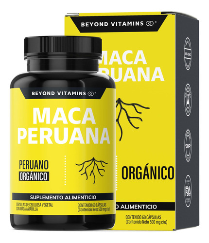 Maca Peruana Amarilla 1000mg - 100% Pura - 60 Cápsulas