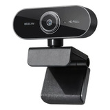Webcam 1080p Full Hd Pc Notebook Gira 360º Com Microfone Top Cor Preto