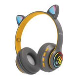 Auriculares Inalámbricos Infantiles Suono 66suom-pk - Bluetooth Orejas De Gato - Color Gris