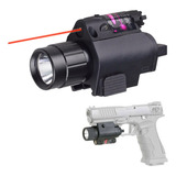 Linterna Led Con Laser Punto Rojo Laser Pistola Airsoft 20mm