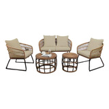 Juego De Terraza Grande 4 A 5 Personas Living Boho Chic