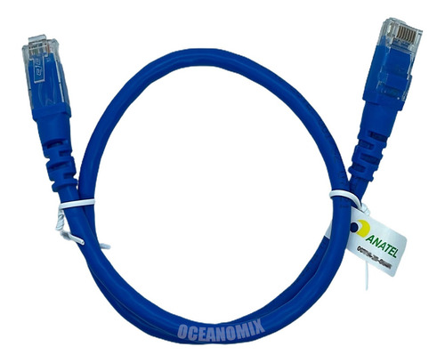 30un Patch Cord Rj45 Cat6 50cm 100% Cobre Hom Anatel Azul