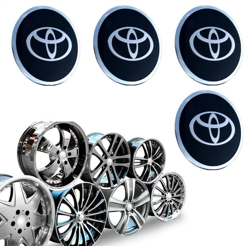 Calcomania En Aluminio Con Logo Toyota Para Centro De Rin Foto 2